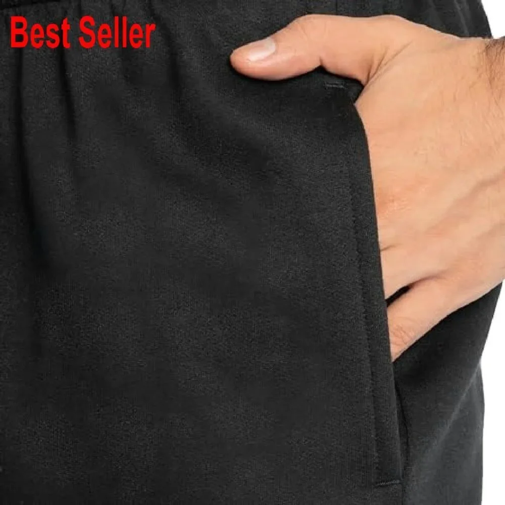 Relaxed Fit Fleece Sweatpants with Pockets Moisture Wicking Comfort